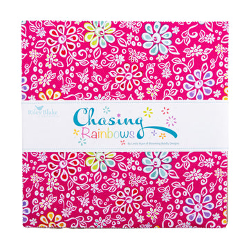 Chasing Rainbows 10" Stacker Floral Fabric - 10-18010-42 - 42-Piece Precut - Riley Blake Quilting Cotton Fabric