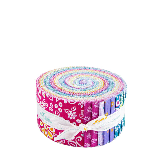 Chasing Rainbows 2.5" Rolie Polie Floral Fabric - RP-18010-40 - 40-Piece Precut - Riley Blake Quilting Cotton Fabric