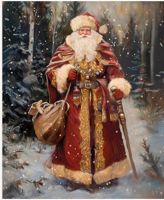 SALE Picture a Christmas II Victorian Santa Panel DIGITALLY Printed Panel - PD17982 - Riley Blake Quilting Cotton Fabric Licensed Product