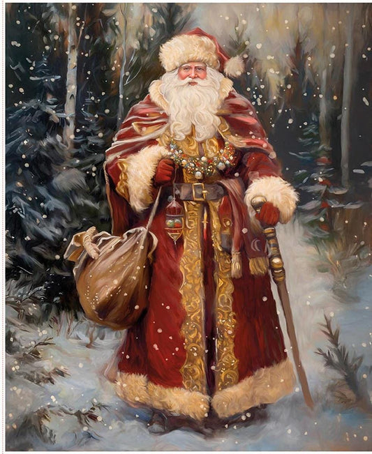 SALE Picture a Christmas II Victorian Santa Panel DIGITALLY Printed Panel - PD17982 - Riley Blake Quilting Cotton Fabric Licensed Product