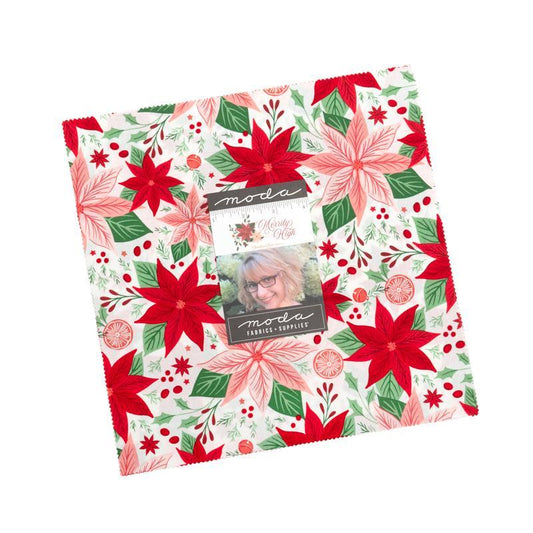 Merrily on High Layer Cake Christmas Fabric - 43210LC - 42-Piece Precut - Moda Fabric Quilting Cotton Fabric