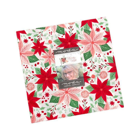 Merrily on High Layer Cake Christmas Fabric - 43210LC - 42-Piece Precut - Moda Fabric Quilting Cotton Fabric
