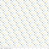 Image of Sunshine & Dandelions Dots Cloud quilting cotton fabric by Traci Reed for Riley Blake Designs. Features polka dots on a white background. Cute Little Fabric Shop.