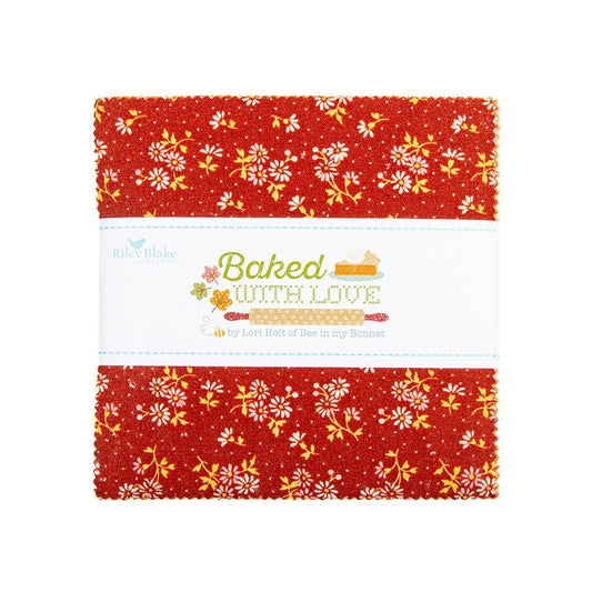 SALE Baked With Love 5" Stacker Floral Fabric - 5-17780-42 - 42-Piece Precut - Riley Blake Quilting Cotton Fabric