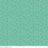 Image of Baked With Love Thankful Sea Glass quilting cotton fabric by Lori Holt for Riley Blake Designs. Features flowers on a blue background. Cute Little Fabric Shop.