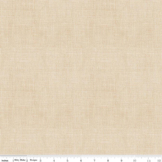 Image of Baked With Love Linen Weave Tea Dye quilting cotton fabric by Lori Holt for Riley Blake Designs. Features printed texture on a cream background. Cute Little Fabric Shop.