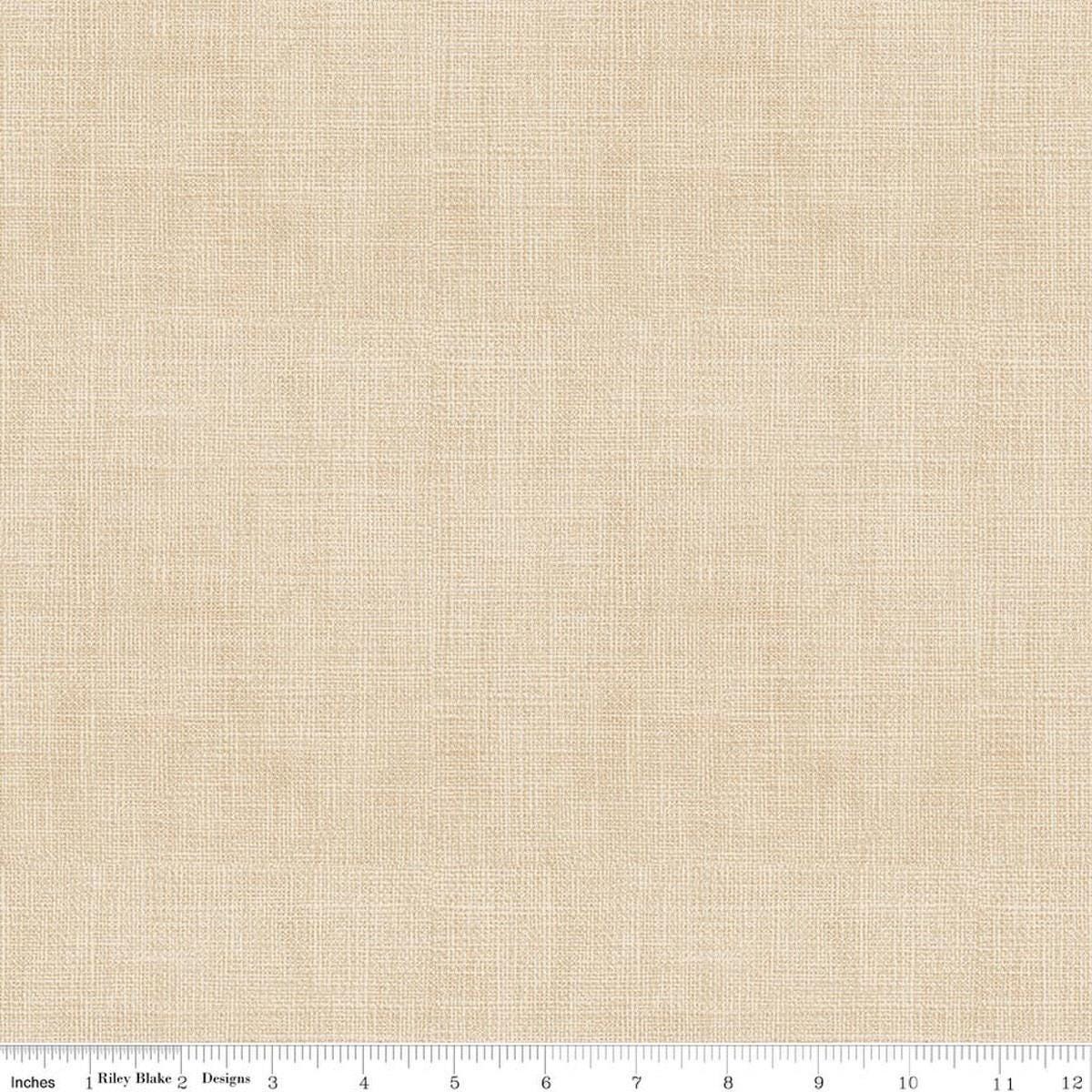 Image of Baked With Love Linen Weave Tea Dye quilting cotton fabric by Lori Holt for Riley Blake Designs. Features printed texture on a cream background. Cute Little Fabric Shop.