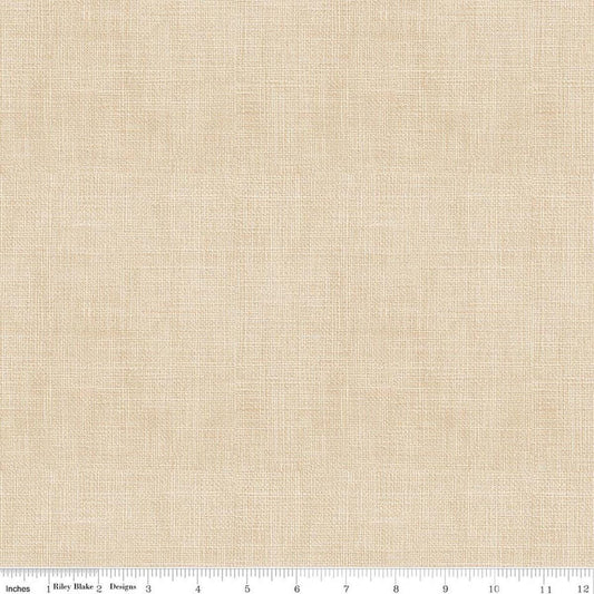 Image of Baked With Love Linen Weave Tea Dye quilting cotton fabric by Lori Holt for Riley Blake Designs. Features printed texture on a cream background. Cute Little Fabric Shop.