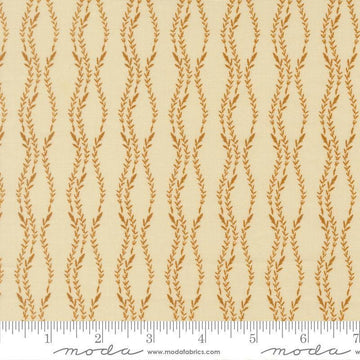 Image of Windfall Vine Stripe Eggshell quilting cotton fabric by Fancy That Design House for Moda Fabric. Features vines on a cream background. Cute Little Fabric Shop.