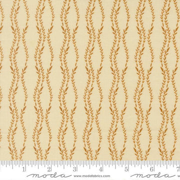 Image of Windfall Vine Stripe Eggshell quilting cotton fabric by Fancy That Design House for Moda Fabric. Features vines on a cream background. Cute Little Fabric Shop.