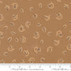 Image of Windfall Autumn Breeze Oatmeal quilting cotton fabric by Fancy That Design House for Moda Fabric. Features leaves on a brown background. Cute Little Fabric Shop.