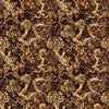 Image of Cedar & Sage Branches Chocolate quilting cotton fabric by Morris Creative Group for QT Fabrics. Features leaves on a brown background. Cute Little Fabric Shop.