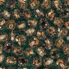 Image of Cedar & Sage Animal Toss Midnight quilting cotton fabric by Morris Creative Group for QT Fabrics. Features woodland animals on a green background. Cute Little Fabric Shop.