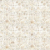 Image of Cedar & Sage Folklore Floral Coordinates Taupe quilting cotton fabric by Morris Creative Group for QT Fabrics. Features tonal flowers on a cream background. Cute Little Fabric Shop.