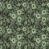 Image of Cedar & Sage Packed Floral Forest quilting cotton fabric by Morris Creative Group for QT Fabrics. Features flowers on a green background. Cute Little Fabric Shop.