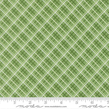 Image of Merrily on High Pretty Plaid Evergreen quilting cotton fabric by Sweetfire Road for Moda Fabrics. Features plaid on a green background. Cute Little Fabric Shop.