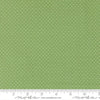 Image of Merrily on High Festive Dot Evergreen quilting cotton fabric by Sweetfire Road for Moda Fabrics. Features polka dots on a green background. Cute Little Fabric Shop.