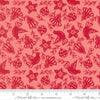 Image of Merrily on High Cookie Cutters Blush quilting cotton fabric by Sweetfire Road for Moda Fabrics. Features classic christmas cookie shapes on a pink background. Cute Little Fabric Shop.