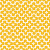 Image of Persimmon Leaf Dandelion quilting cotton fabric by Rashida Coleman Hale of Ruby Star Society for Moda Fabrics. Features a geometric pattern on a yellow background. Cute Little Fabric Shop.