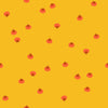 Image of Persimmon Persimmons Dandelion quilting cotton fabric by Rashida Coleman Hale of Ruby Star Society for Moda Fabrics. Features fruit on a yellow background. Cute Little Fabric Shop.