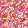 Image of Persimmon Blossoms Hibiscus quilting cotton fabric by Rashida Coleman Hale of Ruby Star Society for Moda Fabrics. Features flowers on a pink background. Cute Little Fabric Shop.