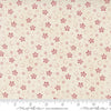 Image of Candlelight Christmas Festive Flurries Cream quilting cotton fabric by 3 Sisters for Moda Fabrics. Features snowflakes on a cream background. Cute Little Fabric Shop.