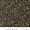 Image of Candlelight Christmas Festive Ebony quilting cotton fabric by 3 Sisters for Moda Fabrics. Features leaves on a black background. Cute Little Fabric Shop.