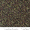 Image of Candlelight Christmas Festive Ebony quilting cotton fabric by 3 Sisters for Moda Fabrics. Features leaves on a black background. Cute Little Fabric Shop.