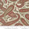 Image of Candlelight Christmas Plaza Paisley Cream quilting cotton fabric by 3 Sisters for Moda Fabrics. Features paisley on a cream background. Cute Little Fabric Shop.