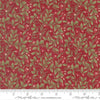 Image of Candlelight Christmas Scroll Crimson quilting cotton fabric by 3 Sisters for Moda Fabrics. Features leaves on a red background. Cute Little Fabric Shop.