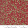 Image of Candlelight Christmas Scroll Crimson quilting cotton fabric by 3 Sisters for Moda Fabrics. Features leaves on a red background. Cute Little Fabric Shop.