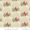 Image of Candlelight Christmas Candlelight Cream quilting cotton fabric by 3 Sisters for Moda Fabrics. Features candles and leaves on a cream background. Cute Little Fabric Shop.