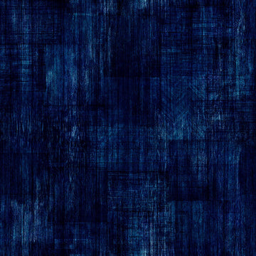 Image of Into The Woods Wood Texture Dark Denim quilting cotton fabric by Morris Creative Group for QT Fabrics. Features printed wood texture on a blue background. Cute Little Fabric Shop.