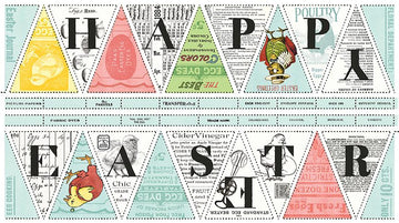 Egg Hunt Happy Easter Bunting Panel Blue Easter Fabric - PD17142 - Riley Blake Quilting Cotton Fabric
