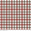 Image of Covered Bridges in Winter Plaid Barn Red quilting cotton fabric by Tara Reed for Riley Blake Designs. Features plaid on a white and red background. Cute Little Fabric Shop.