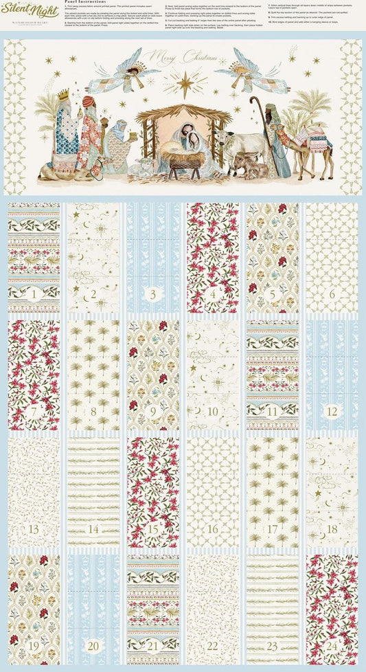 Silent Night Panel Lamb Cream Christmas Fabric - 40058 - Moda Fabrics Quilting Cotton Fabric