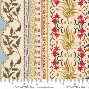 Image of Silent Night Palms of Wonder Lamb quilting cotton fabric by Watercolour Heart for Moda Fabrics. Features stripes on a cream background. Cute Little Fabric Shop.