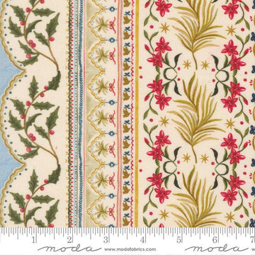 Image of Silent Night Palms of Wonder Lamb quilting cotton fabric by Watercolour Heart for Moda Fabrics. Features stripes on a cream background. Cute Little Fabric Shop.