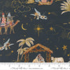 Image of Silent Night Landscape Holy Night quilting cotton fabric by Watercolour Heart for Moda Fabrics. Features nativity scenes on a black background. Cute Little Fabric Shop.