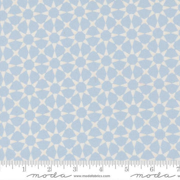Image of Silent Night Star Mosaic Sky quilting cotton fabric by Watercolour Heart for Moda Fabrics. Features stars on a blue background. Cute Little Fabric Shop.