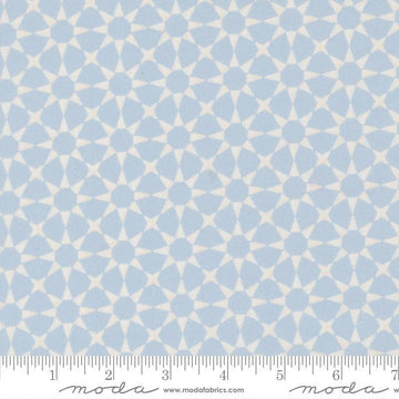 Image of Silent Night Star Mosaic Sky quilting cotton fabric by Watercolour Heart for Moda Fabrics. Features stars on a blue background. Cute Little Fabric Shop.