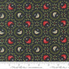 Image of When Snow Falls Tiny Birds in Wreaths Night Sky quilting cotton fabric by Deb Strain for Moda Fabrics. Features birds on a blue background. Cute Little Fabric Shop.