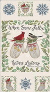 SALE When Snow Falls Panel Snowy White Christmas Fabric - 56178 - Moda Fabrics Quilting Cotton Fabric