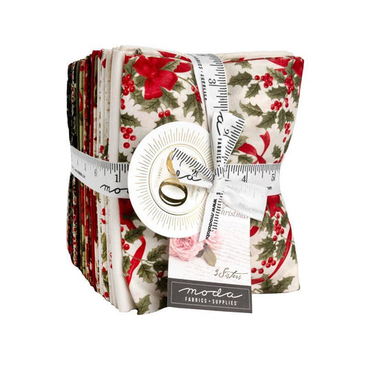 Candlelight Christmas Fat Quarter Bundle Leaves Fabric - 44420AB - 36-Piece Precut - Moda Fabrics Quilting Cotton Fabric