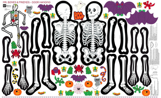 Sew & Go Halloween Mr. Bones Skeleton Panel Halloween Fabric - 31132 - QT Fabrics Quilting Cotton Fabric