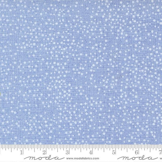 Image of Coven Dotty Thatched Cloudy Sky quilting cotton fabric by Robin Pickens for Moda Fabrics. Features dots on a blue background. Cute Little Fabric Shop.
