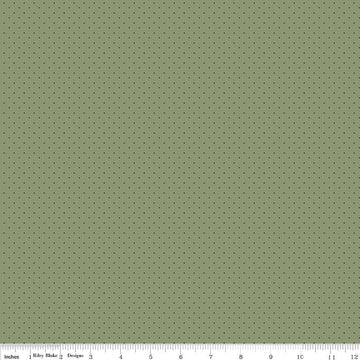 SALE American Jane Pindots C840 Sage - Riley Blake Designs - PRINTED Tiny Swiss Dots - Quilting Cotton Fabric