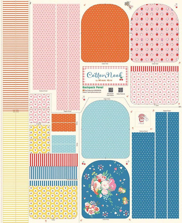 SALE Cotton Nook Backpack Panel Pattern Panel - P17979 - Riley Blake Quilting Cotton Fabric