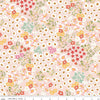 Image of Cotton Nook Flowerbed Blush quilting cotton fabric by Minki Kim for Riley Blake Designs. Features flowers on a pink background. Cute Little Fabric Shop.