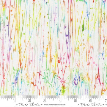 Image of Gradients Gallery Dripping Paint Rainbow quilting cotton fabric by Moda for Moda Fabrics. Features an abstract design on a rainbow background. Cute Little Fabric Shop.